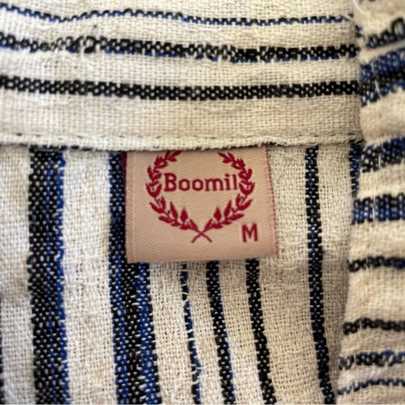 Boomil Textured Cotton Boho Striped Shirt – Size Medium - Picture 4 of 4